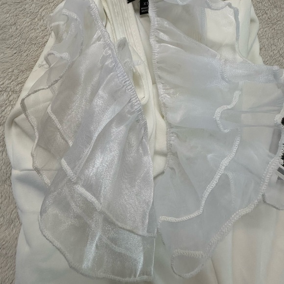 Lulu's Luxe Position White Ruffled Wide-Leg Jumpsuit Size XS NWT - Picture 16 of 17
